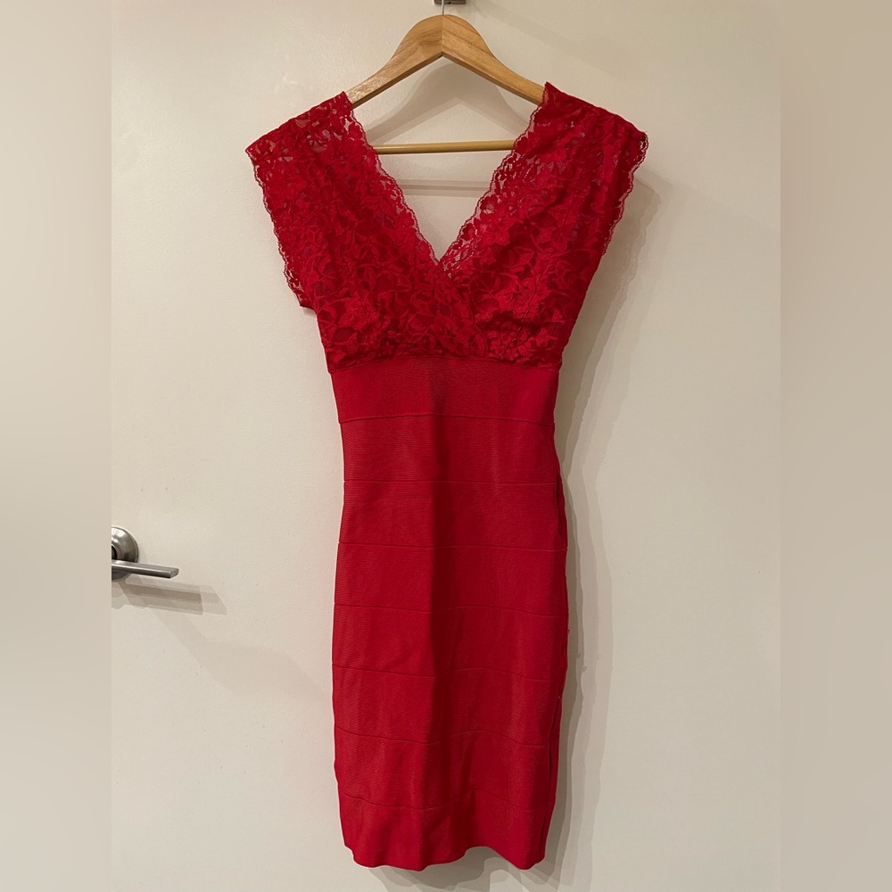 Red Bebe dress - size M